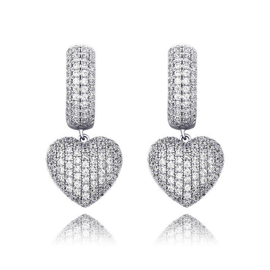 Electroplated Full Zircon Personalized Shiny Earrings