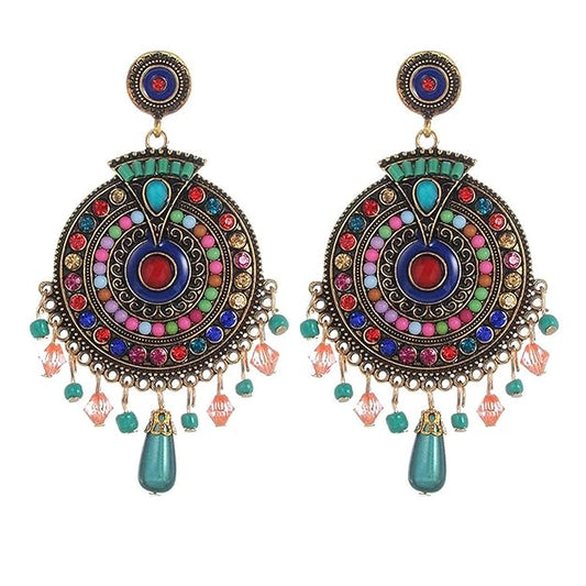 Boho Chic Multi-Color Statement Earrings